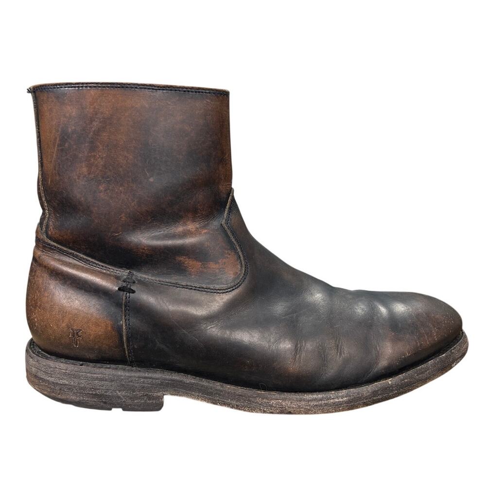 Frye Men’s Bowery Brown Leather Side Zip Chelsea Boot Size US 9 D